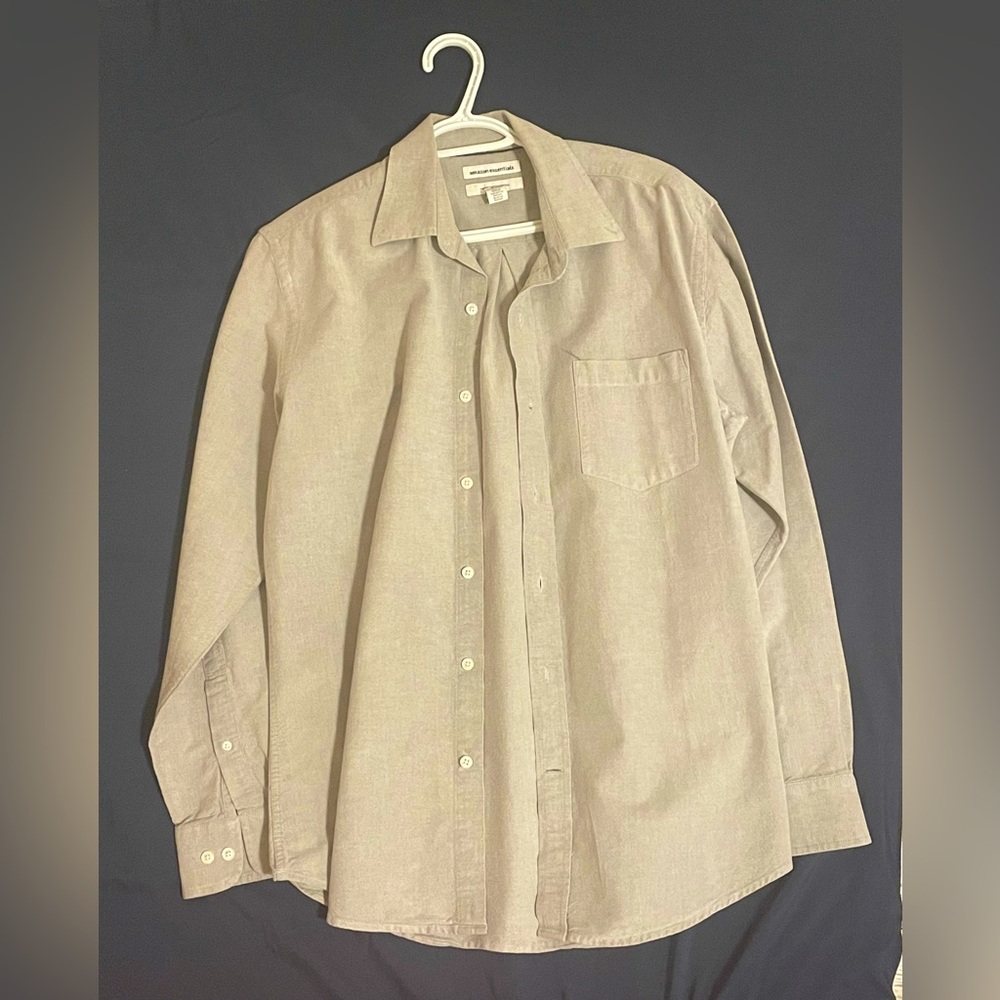Beige Medium Men’s Button-Up Casual Shirt